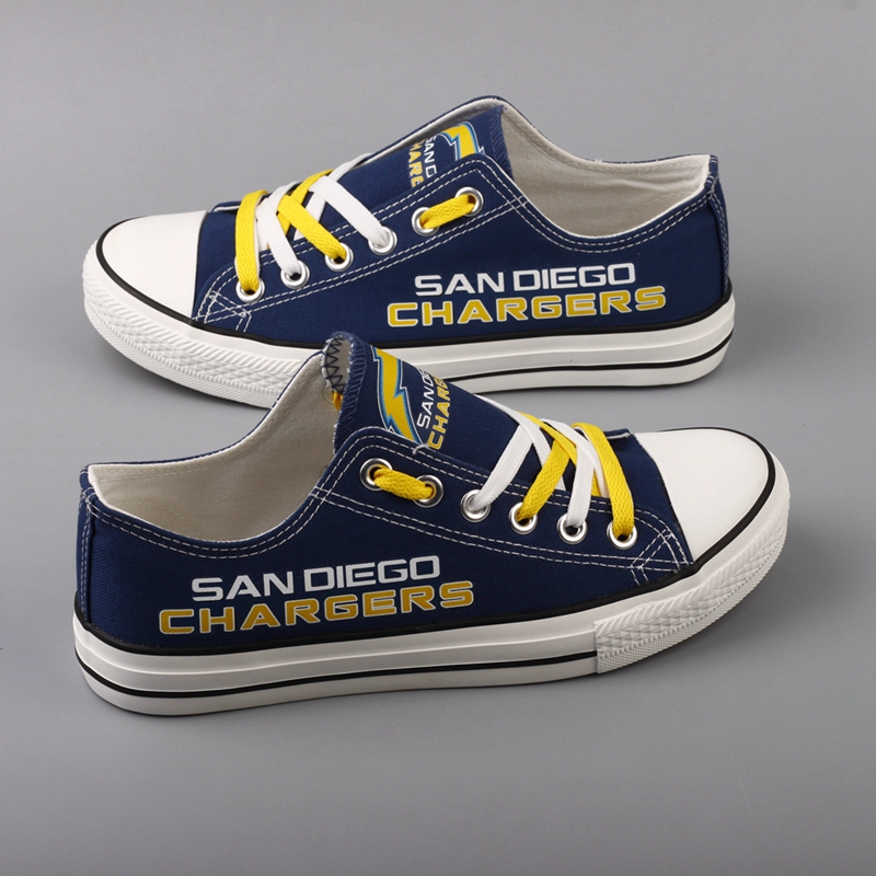 Women's NFL Los Angeles Chargers Repeat Print Low Top Sneakers 001